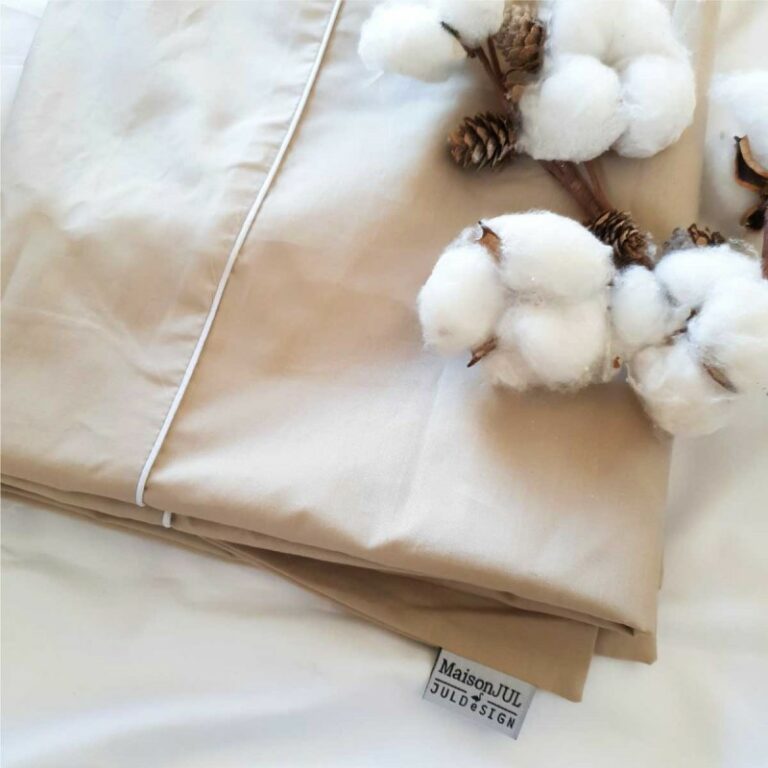 Parure housse de couette coton, lin, satin - Maison Jul